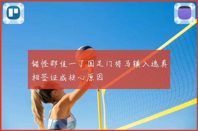 错怪邵佳一了国足门将马镇入选真相签证成核心原因